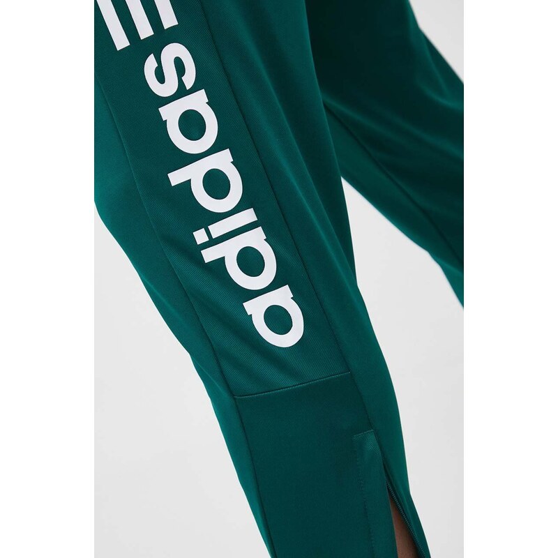 Tepláky adidas zelená barva, s potiskem