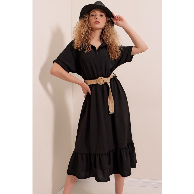 Bigdart 2292 Dress With A Belt - Black