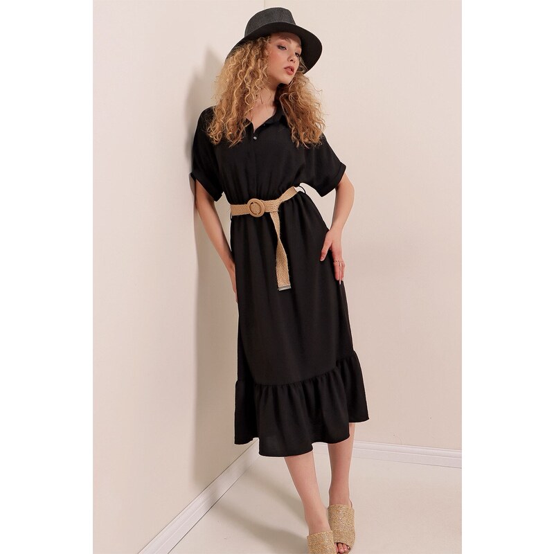 Bigdart 2292 Dress With A Belt - Black