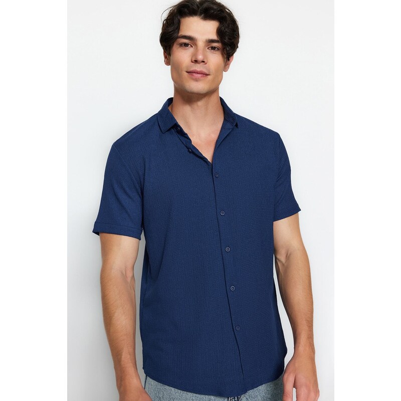 Trendyol Navy Blue Regular Fit Short Sleeve Shirt