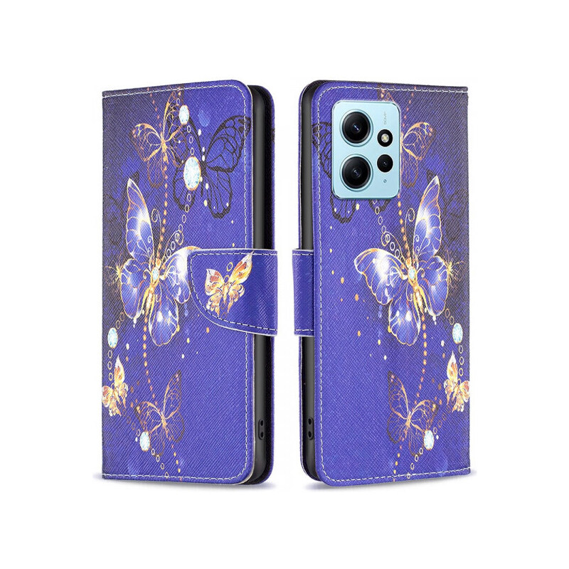 Pouzdro MFashion Xiaomi Redmi Note 12 4G - fialové - Motýli