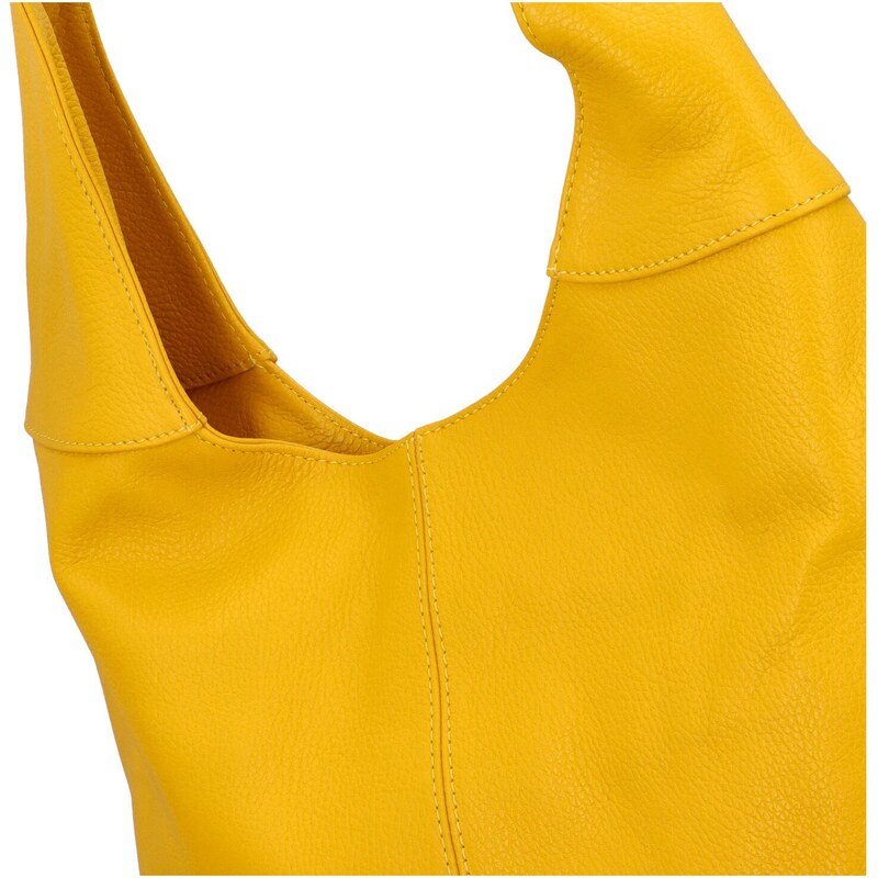 Delami Vera Pelle Velká dámská kožená kabelka Hayley, výrazná žlutá