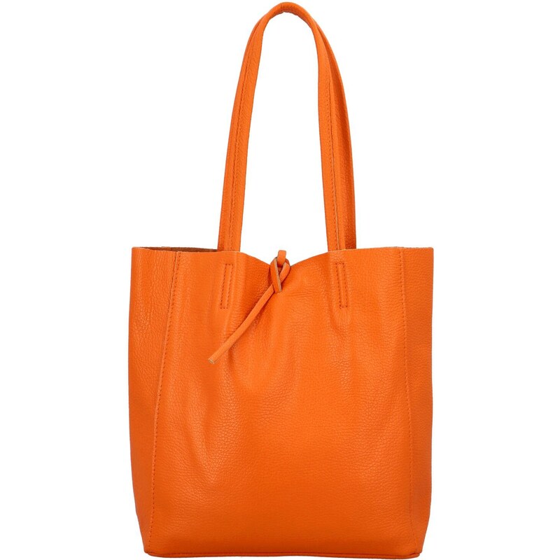 Dámská oranžová kožená kabelka přes rameno - ItalY Noox Two oranžová