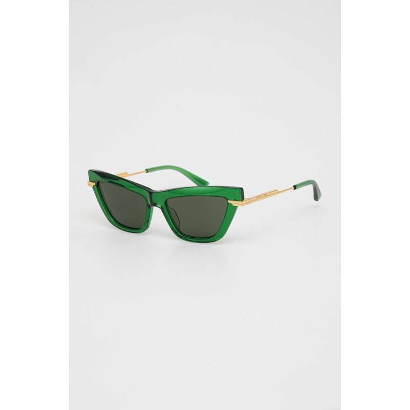 Sluneční brýle Bottega Veneta dámské, zelená barva