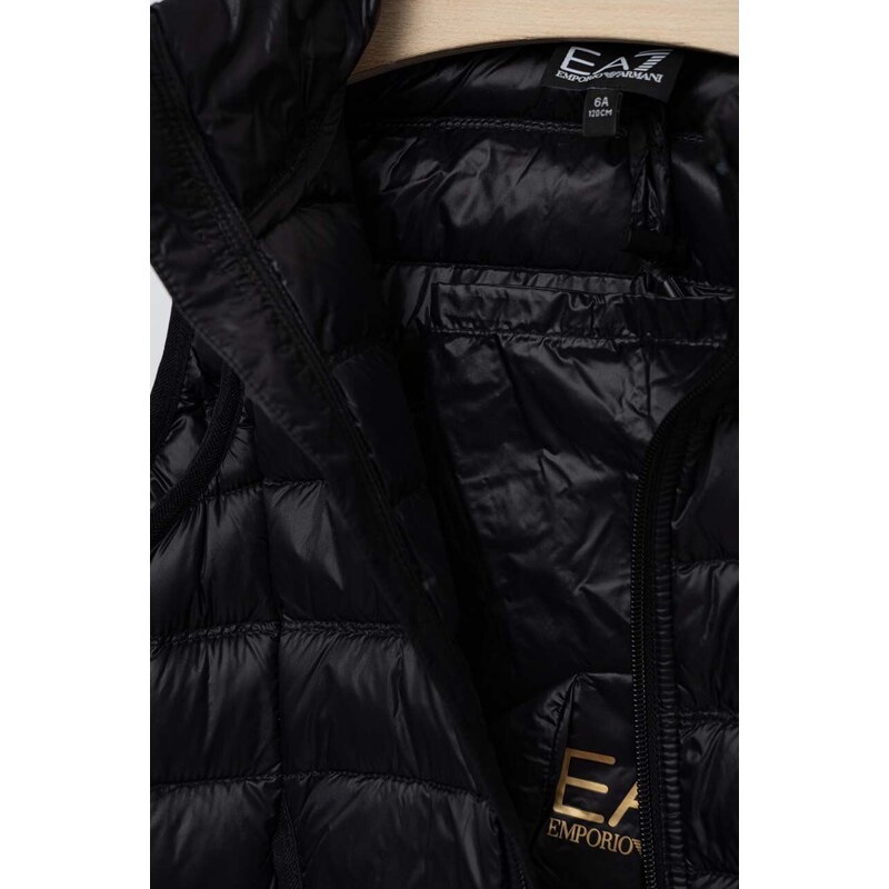 Dětská péřová vesta EA7 Emporio Armani černá barva