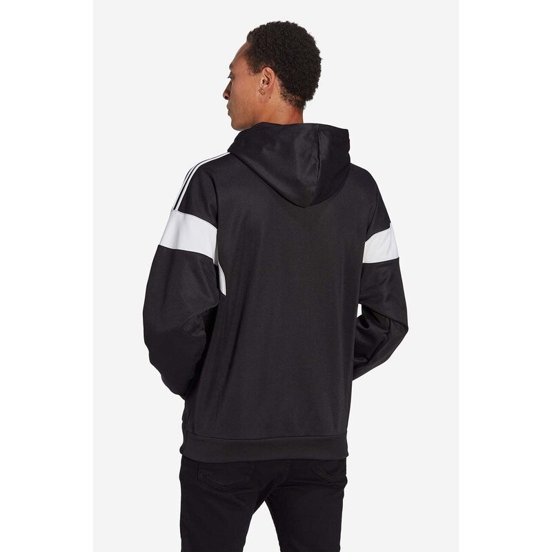 Mikina adidas Originals pánská, černá barva, s kapucí, vzorovaná, HS2065-black