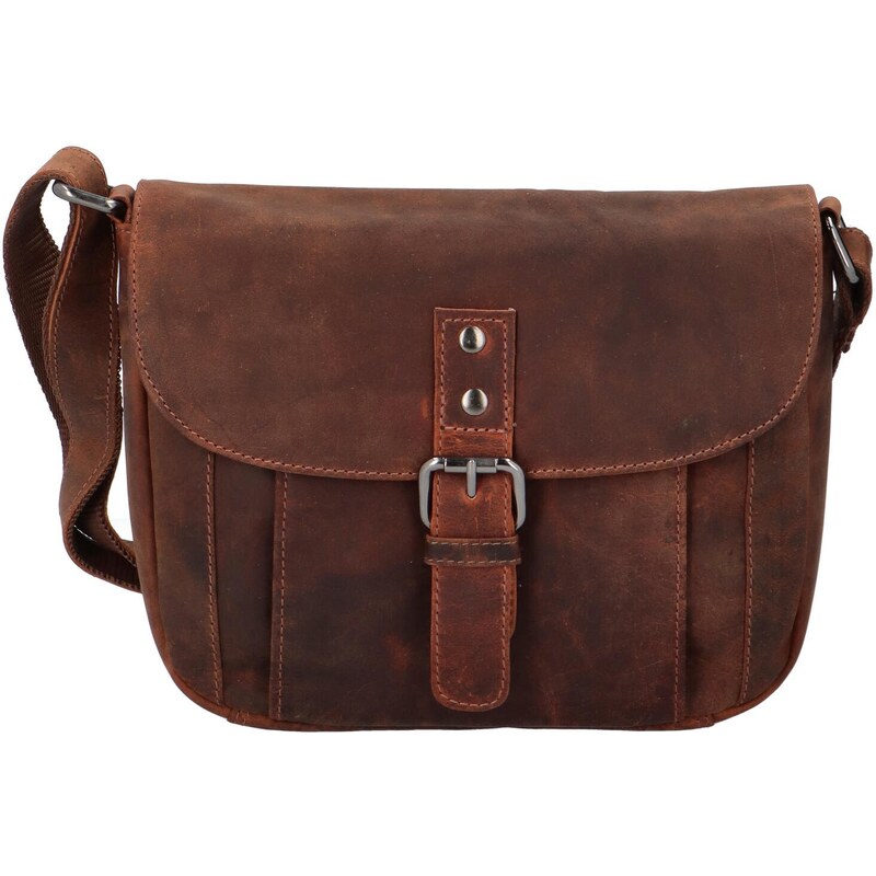Green Wood Pohodová dámská kožená crossbody kabelka Berenika, hnědá 82581189