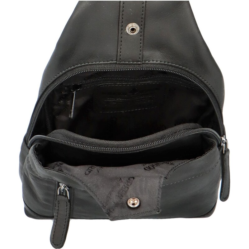 Pánský kožený batoh černý - Greenwood Achym černá