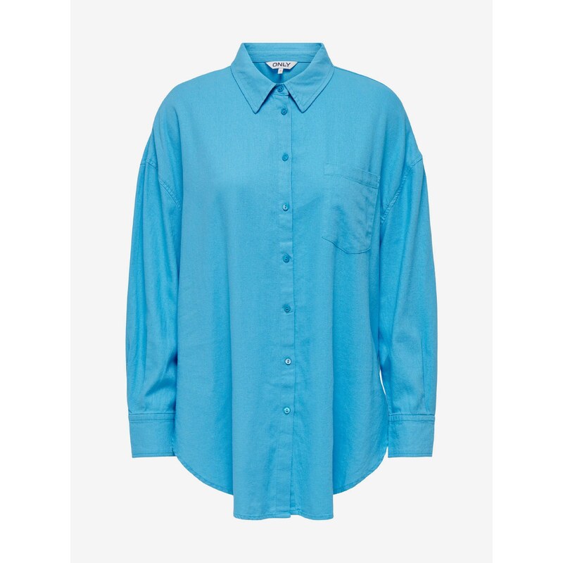 Modrá dámská lněná košile ONLY Corina - Dámské