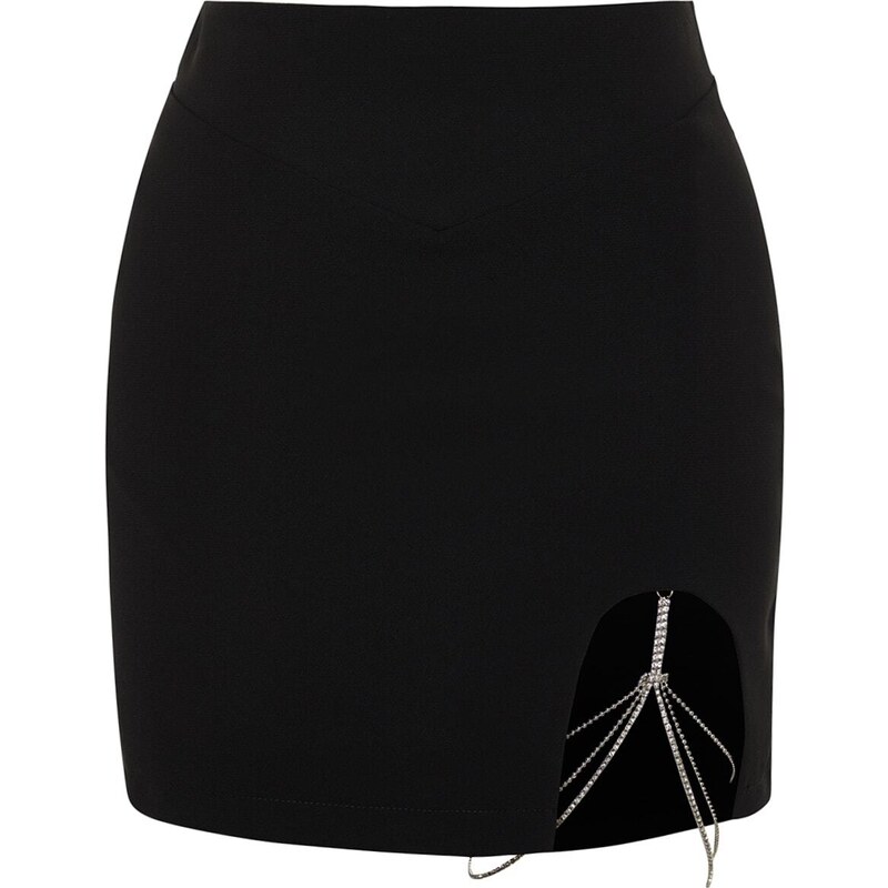 Trendyol X Zeynep Tosun Black Stone Accessory Skirt