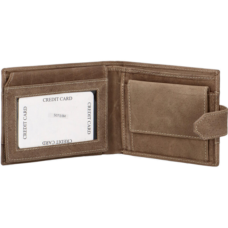 Pánská kožená peněženka taupe - Tomas Inrogo šedá
