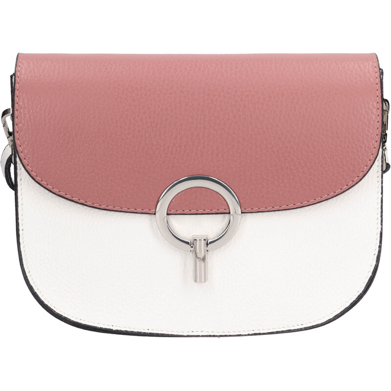 Dámská kožená crossbody kabelka Italia Moniq - fialovobílá 115018470