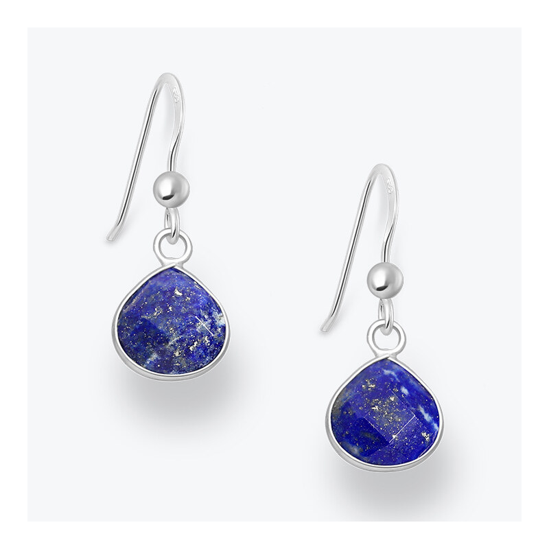 Estemia Stříbrné náušnice lapis lazuli Kapka - Ag925