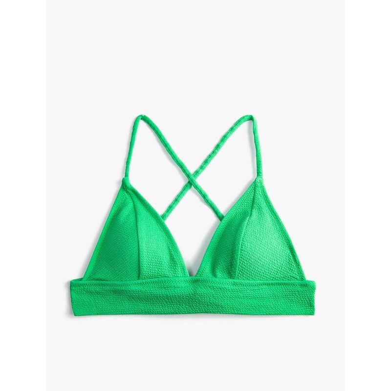 Koton Bikiny Top Bralette Cross Strap Kryté Texturou 107062249