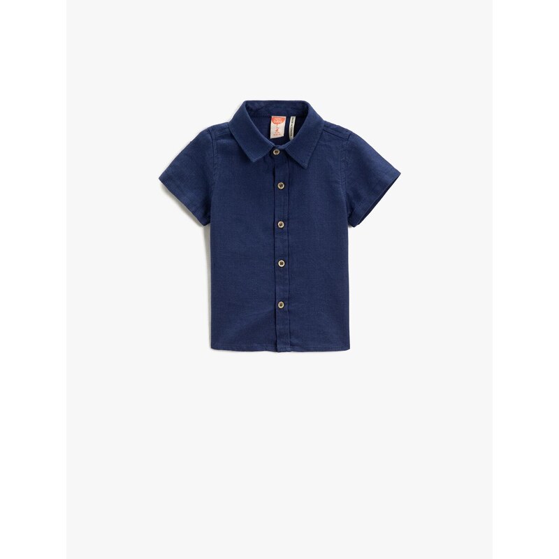 Koton Linen Blend Short Sleeve Shirt