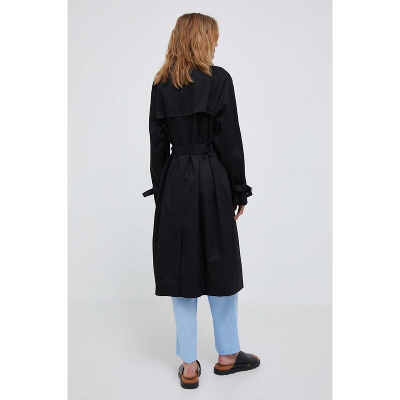 Kabát Calvin Klein dámský, černá barva, přechodný