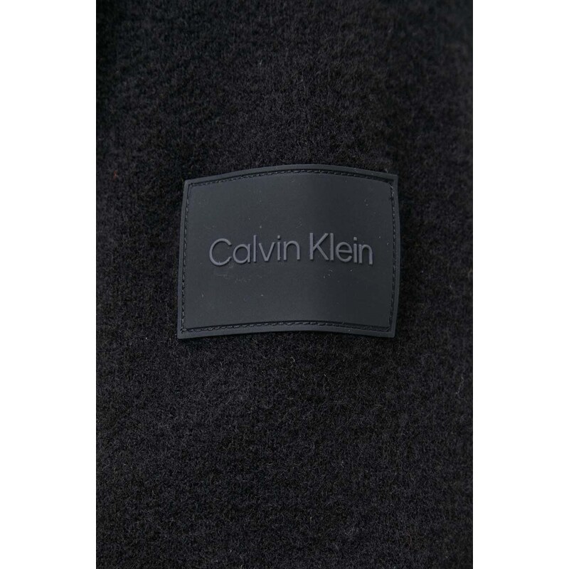 Svetr z vlněné směsi Calvin Klein pánský, černá barva