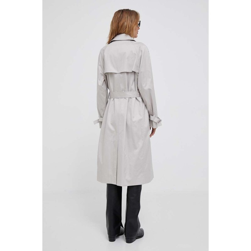Kabát Calvin Klein dámský, šedá barva, přechodný