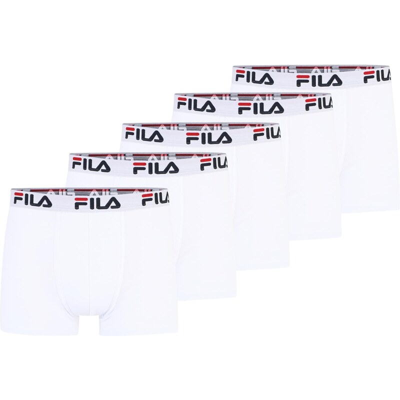 FILA Boxerky světle šedá / červená / černá / bílá