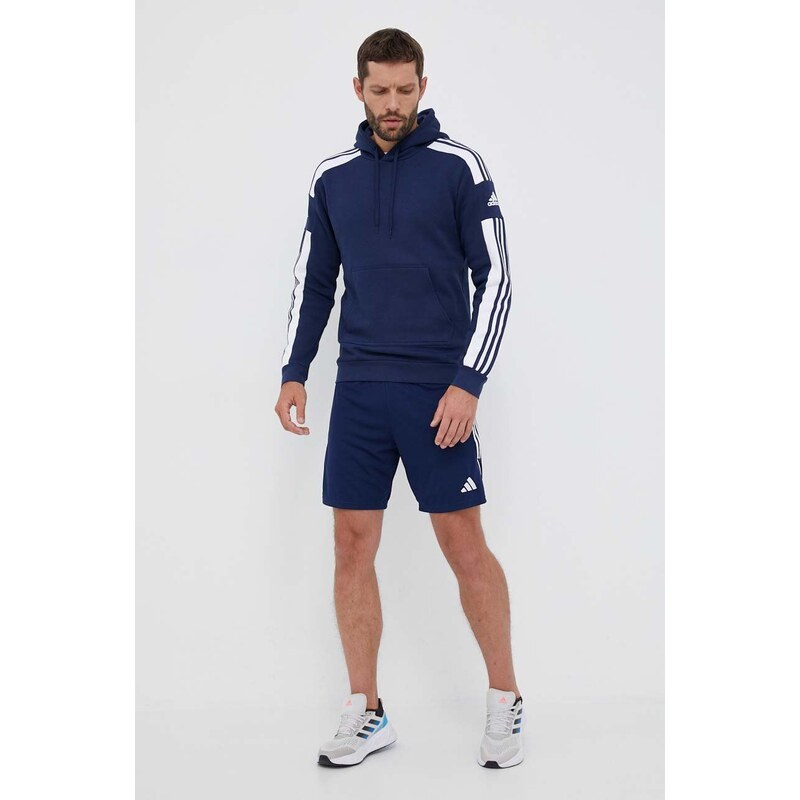 Tepláková mikina adidas Performance Squadra 21 tmavomodrá barva, s kapucí, s aplikací, GT6636