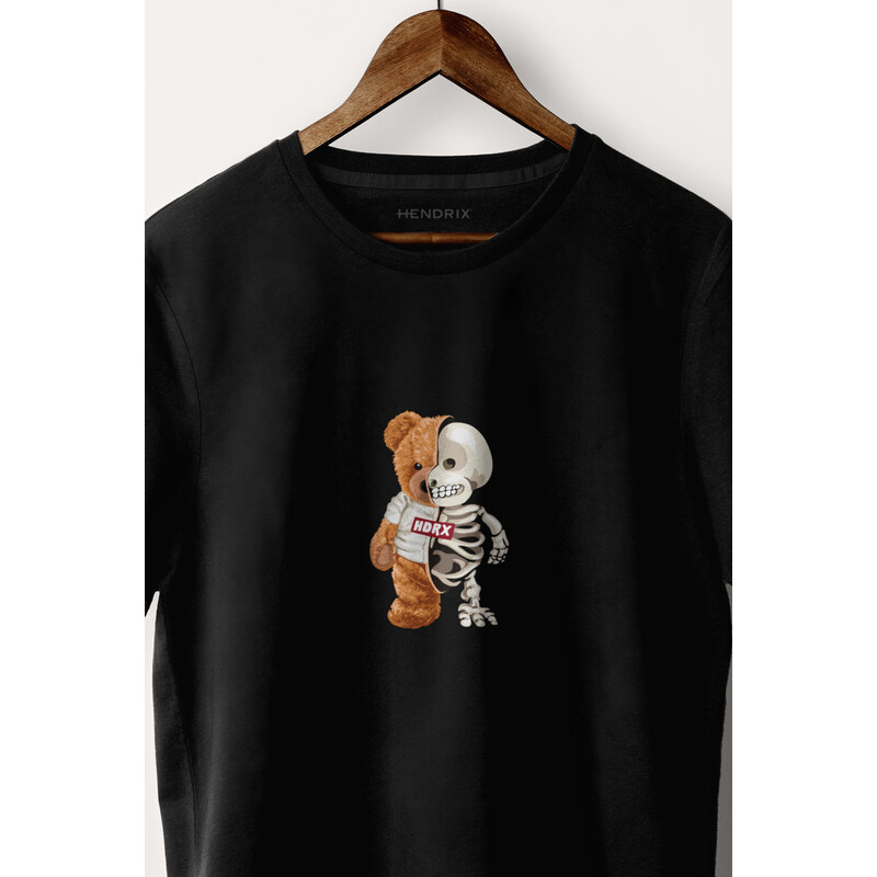 Tričko, Barva Černá, s Potiskem Creepy Teddy
