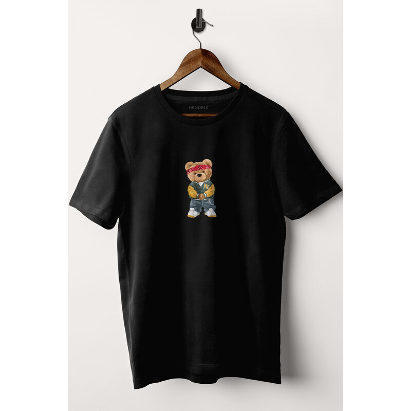Tričko, Barva Černá, s Potiskem Hypebeast Teddy