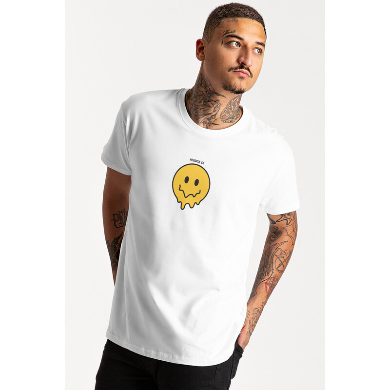 Tričko, Barva Bílá, s Potiskem Smiley Reveal
