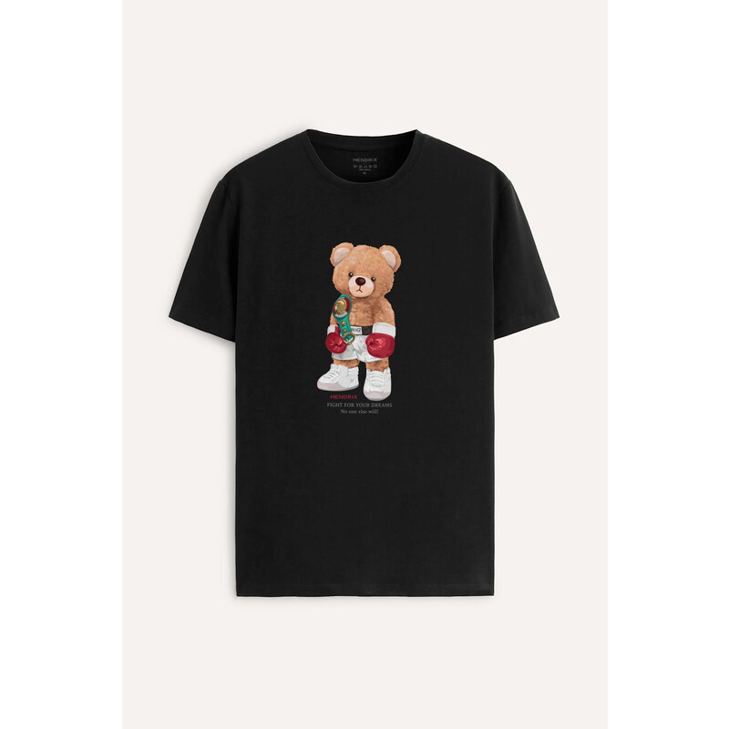 Tričko, Barva Černá, s Potiskem Champion Teddy