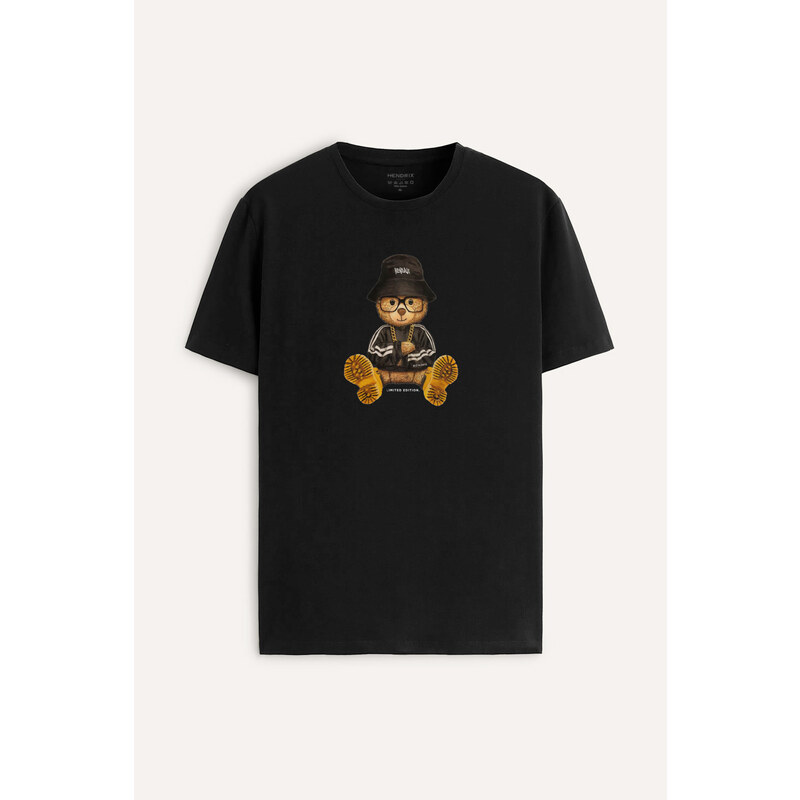 Tričko, Barva Černá, s Potiskem Hypestreet Teddy