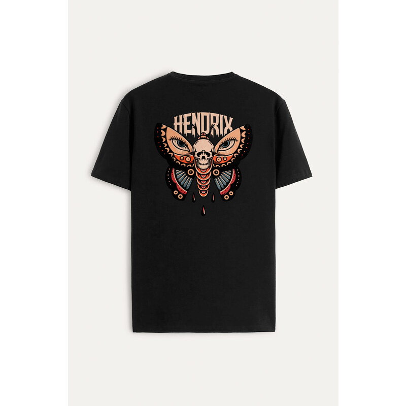 Tričko, Barva Černá, s Potiskem Hendrix Moth