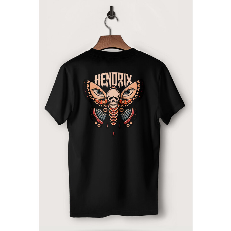Tričko, Barva Černá, s Potiskem Hendrix Moth