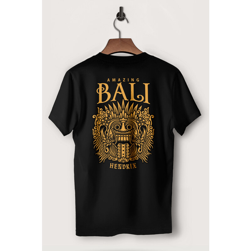 Hendrix Tričko, Barva Černá, s Potiskem Amazing Bali