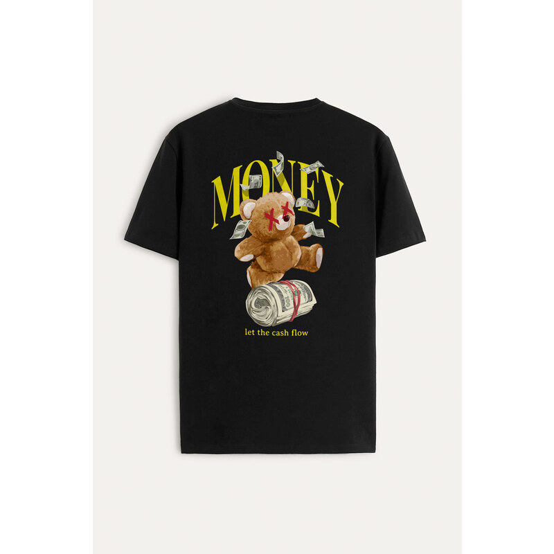 Tričko, Barva Černá, s Potiskem Money Ruler Teddy