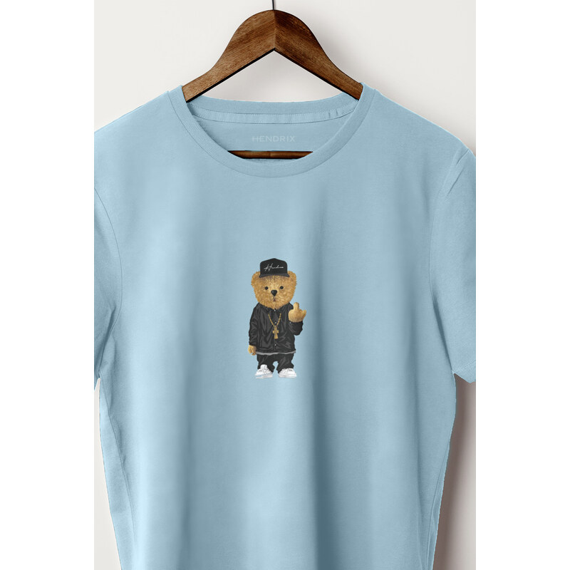 Tričko, Barva Blankytně Modrá, s Potiskem Compton Teddy
