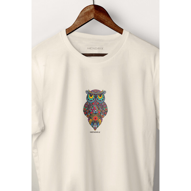 Tričko, Barva Ekru, s Potiskem Magic Owl