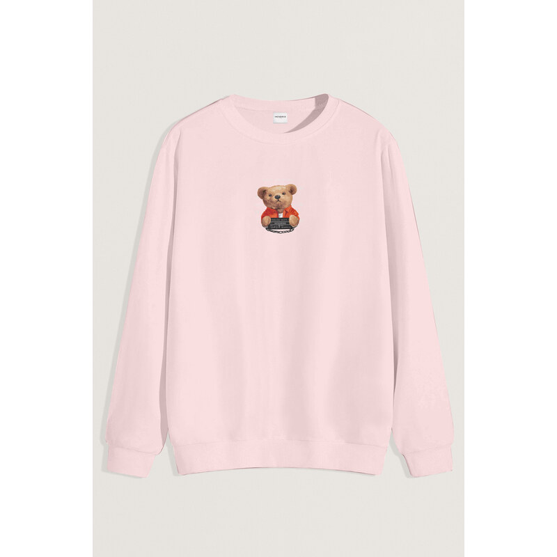 Mikina, Barva Růžová, s Potiskem Criminal Teddy