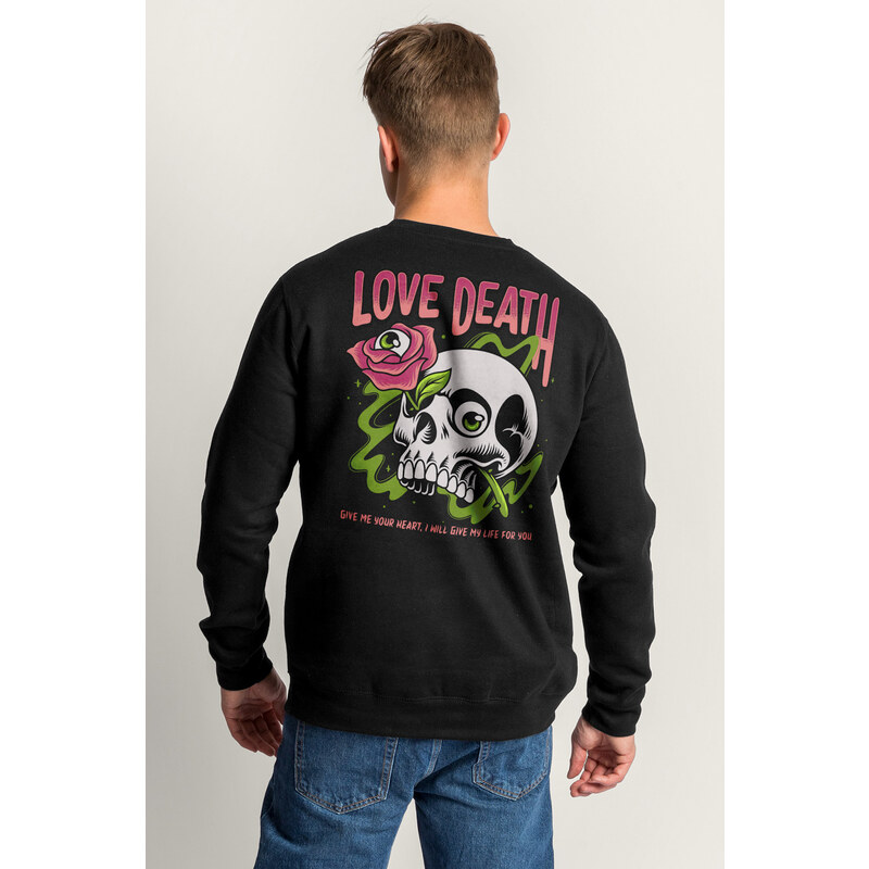 Mikina, Barva Černá, s Potiskem Love Till Death