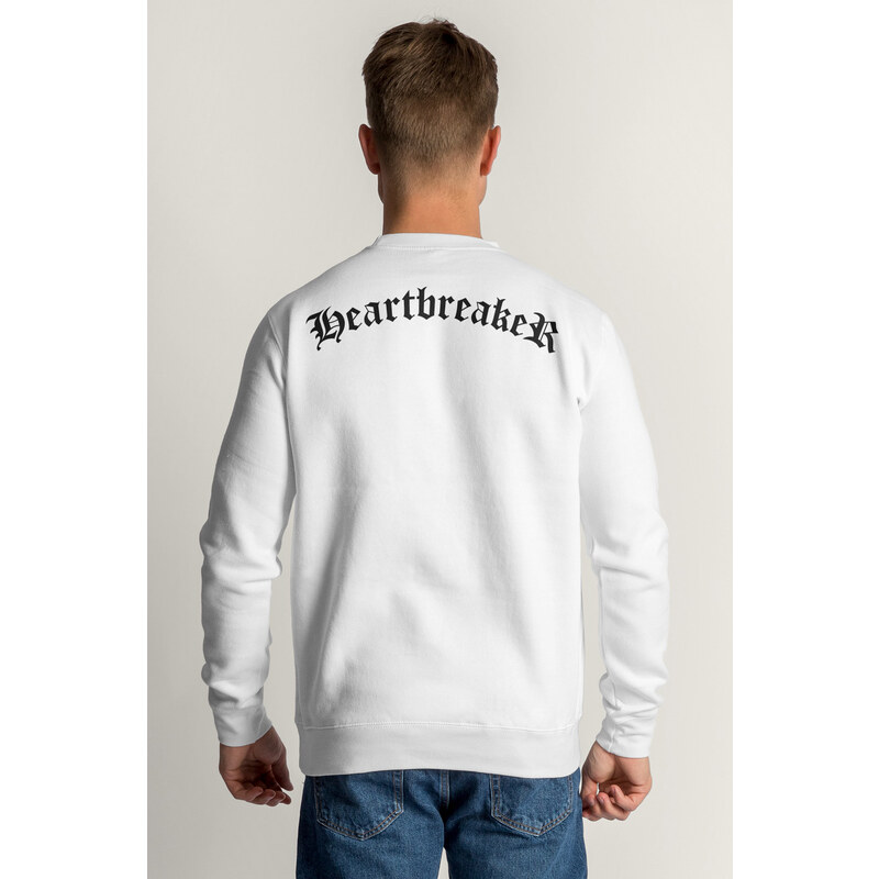 Mikina, Barva Bílá, s Potiskem Heartbreaker