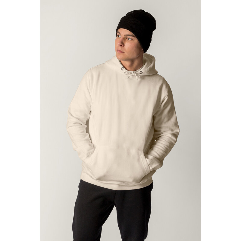 Hendrix Mikina s Kapucí, Barva Ekru, s Potiskem Minimal Hoodie