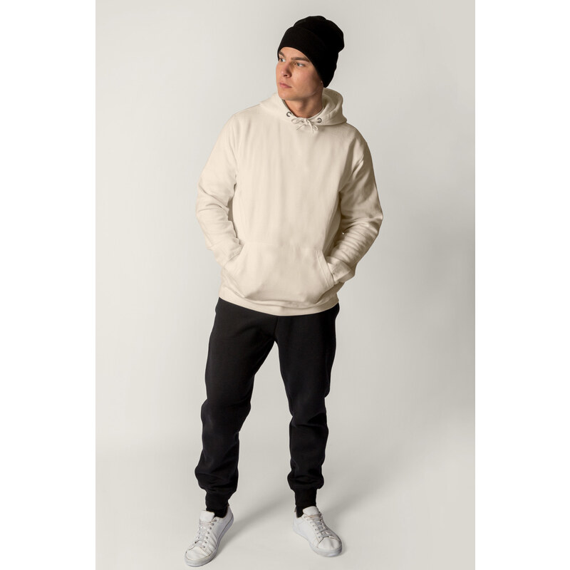 Hendrix Mikina s Kapucí, Barva Ekru, s Potiskem Minimal Hoodie