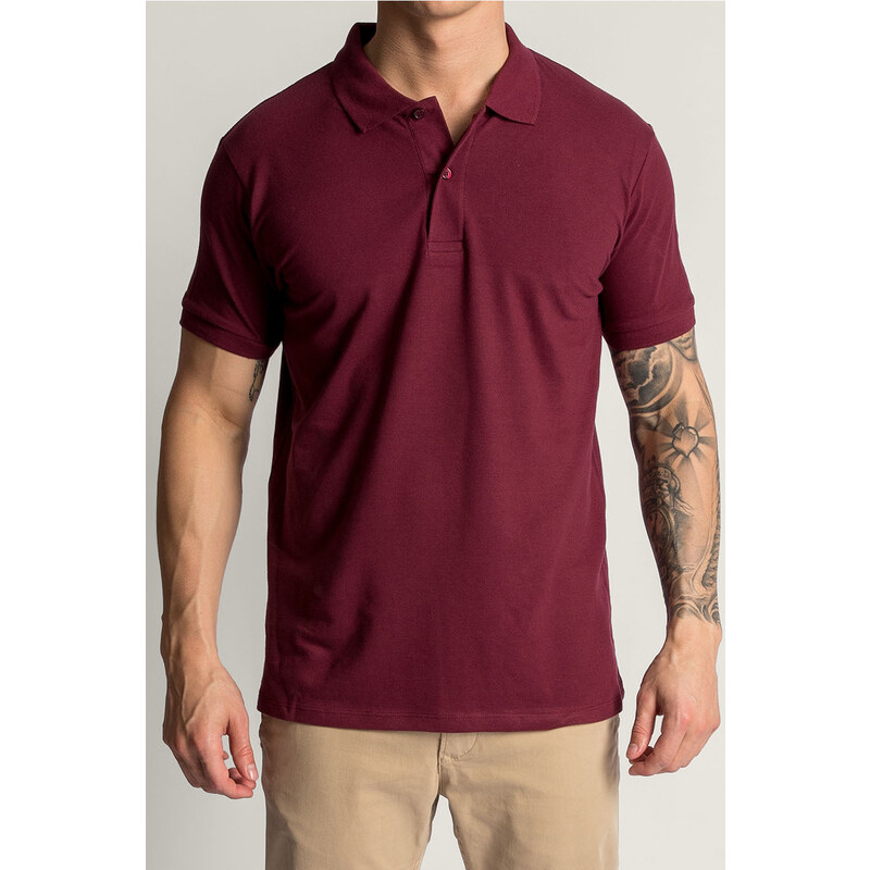 Hendrix Premium Polo Slim Fit, Barva Burgundská