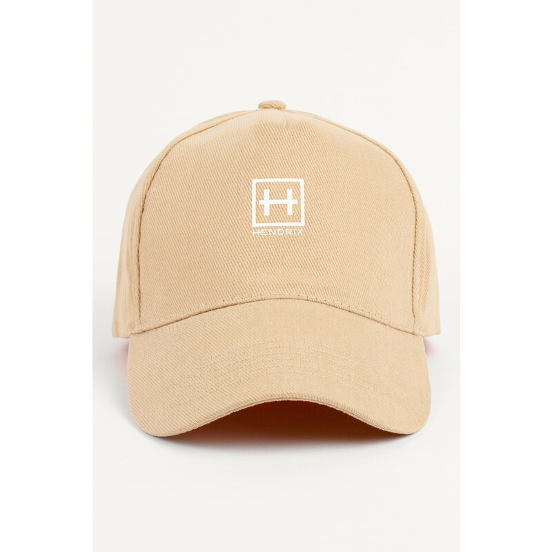 Kšiltovka Jockey, Barva Béžová, s Potiskem Hendrix Badge White