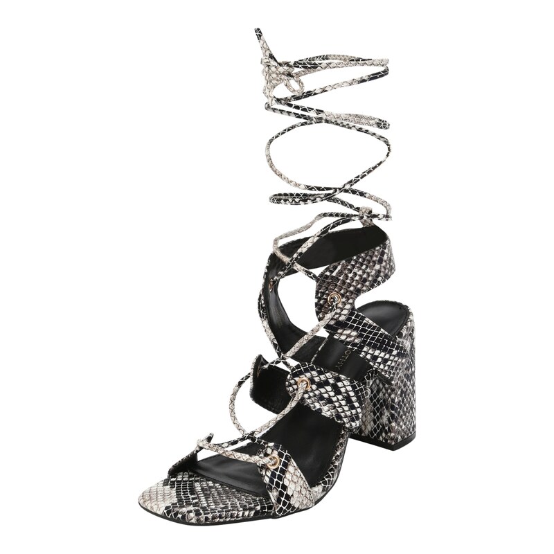 Dorothy Perkins Sandály tmavě šedá / černá / bílá