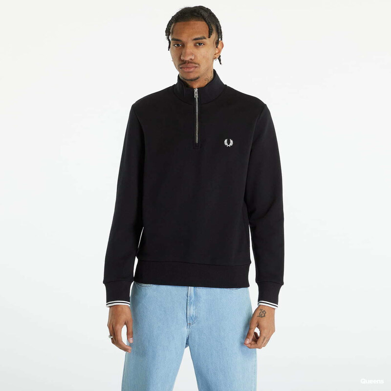 Mikina FRED PERRY Half Zip Sweatshirt Black S