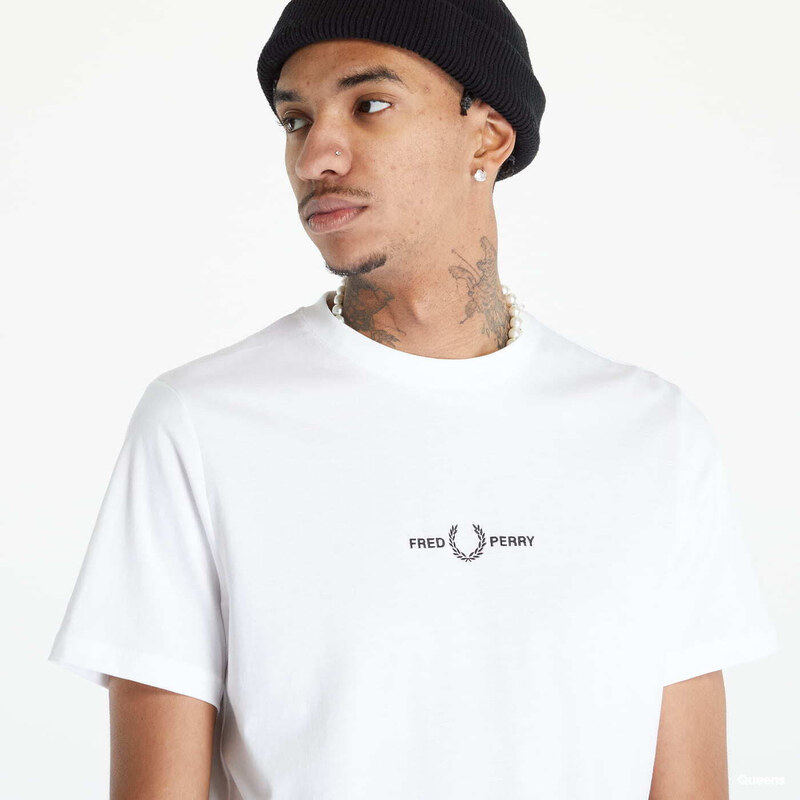 Pánské tričko FRED PERRY Embroidered T-Shirt White
