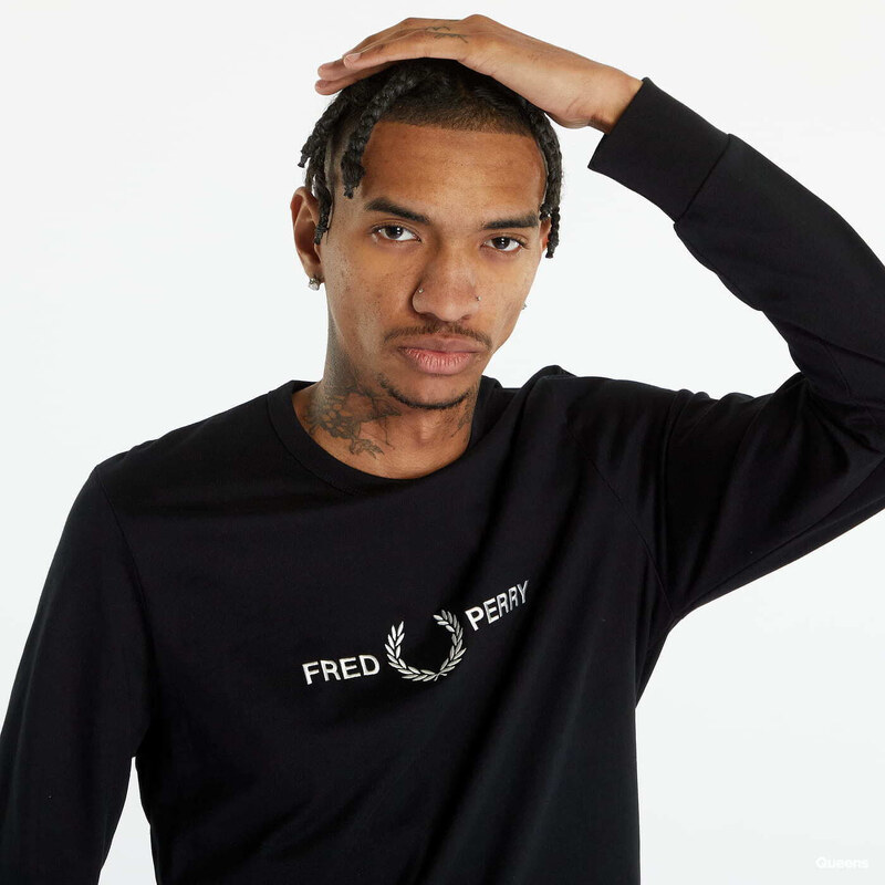 Pánské tričko FRED PERRY Graphic Branding LS T-shirt Black