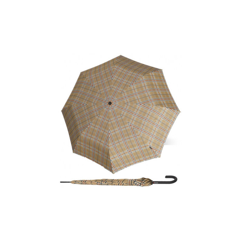 Knirps KNIRPS T.760 CHECK BEIGE - elegantní holový vystřelovací