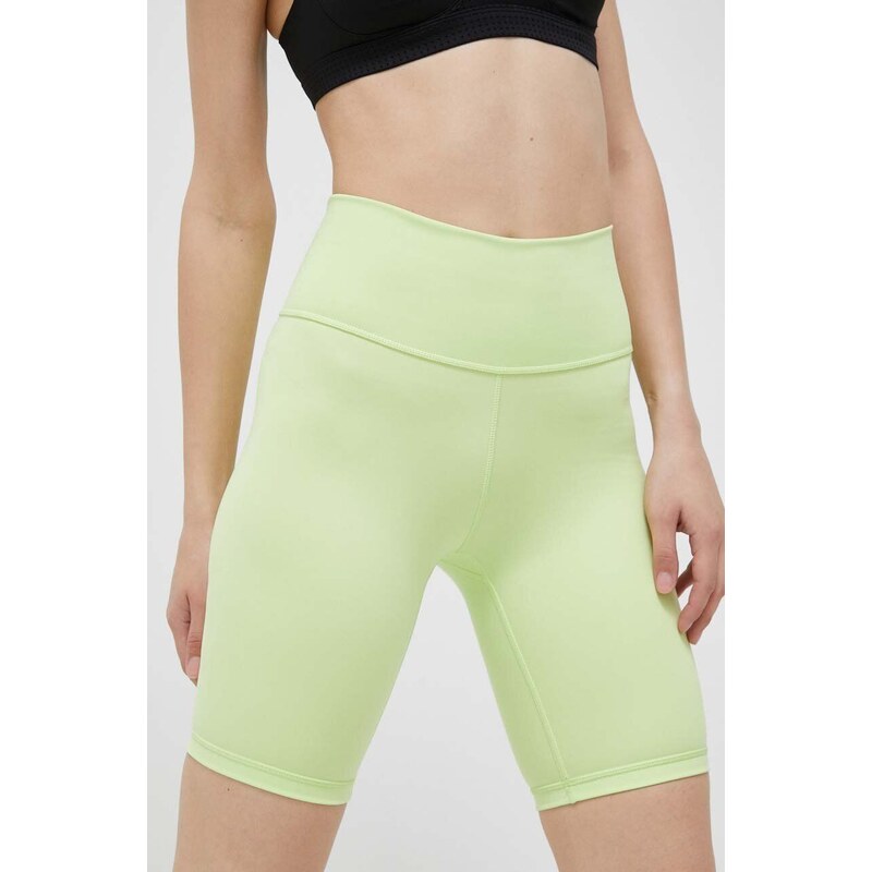 Tréninkové šortky adidas Performance Optime zelená barva, hladké, high waist