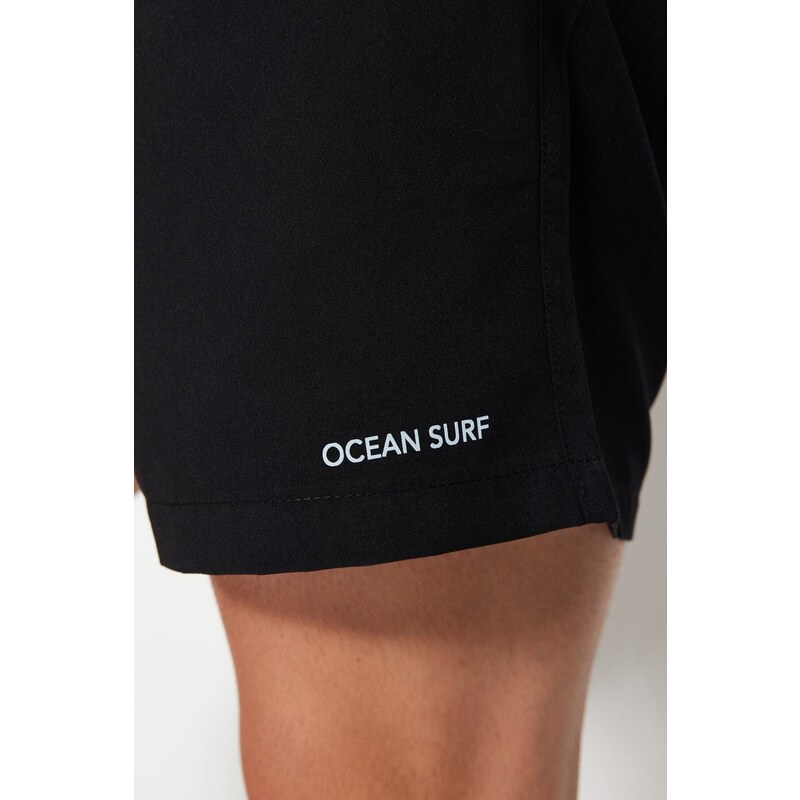 Trendyol Black Standard Size Soft Fabric Sea Shorts