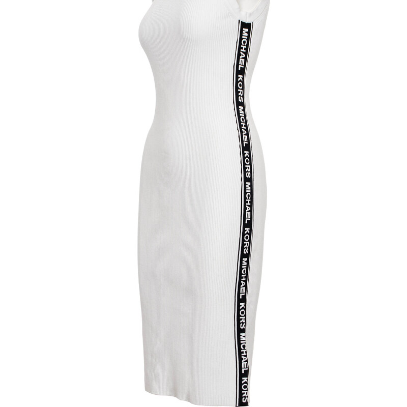 Michael Kors dámské úpletové šaty krémové s logem